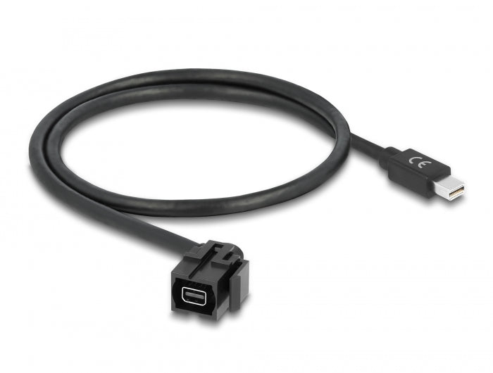 Delock Keystone Modul mini DisplayPort Buchse 110° > mini DisplayPort Stecker mit Kabel schwarz