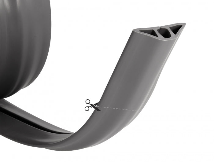 Delock Kabelkanal PVC flexibel 50 x 13 mm - Länge 1,5 m grau