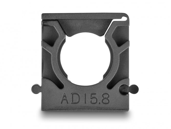 Delock Kabelschlauchhalter mit Verschlussclip 15,8 mm 8 Stück schwarz