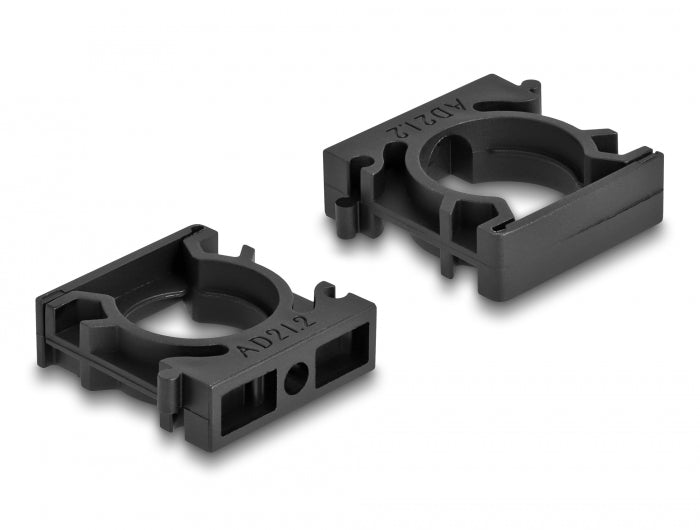 Delock Kabelschlauchhalter mit Verschlussclip 21,2 mm 4 Stück schwarz