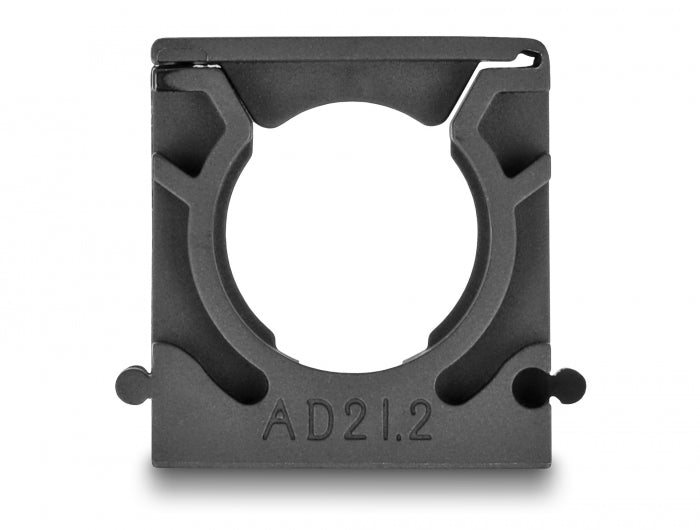 Delock Kabelschlauchhalter mit Verschlussclip 21,2 mm 4 Stück schwarz