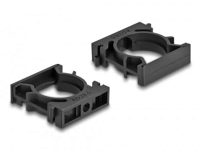 Delock Kabelschlauchhalter mit Verschlussclip 28,5 mm 4 Stück schwarz