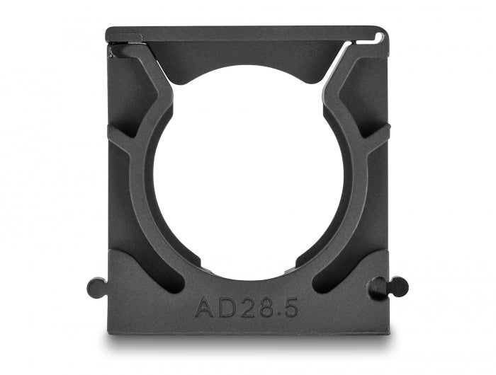 Delock Kabelschlauchhalter mit Verschlussclip 28,5 mm 4 Stück schwarz