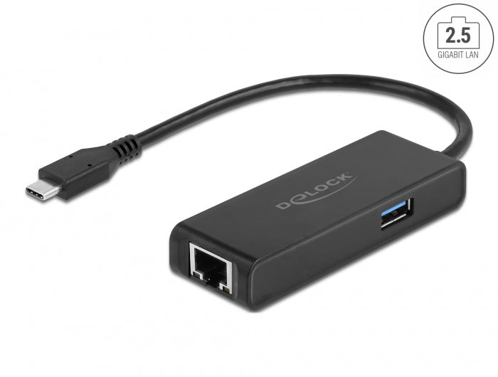 Delock USB Type-C™ Adapter zu 2,5 Gigabit LAN mit USB Typ-A Buchse