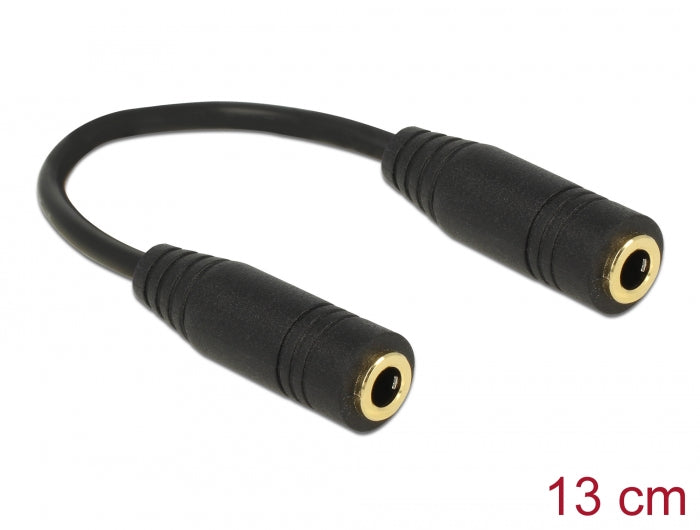 Delock Adapter Audio Klinke 3,5 mm 4 Pin Buchse > Buchse 13 cm