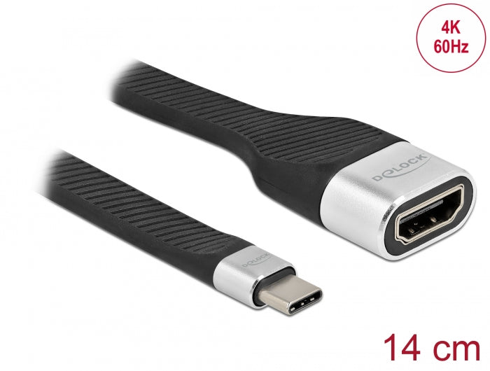 Delock FPC Flachbandkabel USB Type-C™ zu HDMI (DP Alt Mode) 4K 60 Hz 14 cm