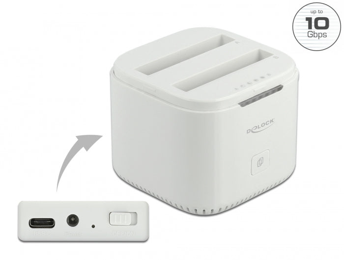 Delock USB Type-C™ 3.2 Dockingstation für 2 x 2.5″ SATA HDD / SSD mit Klon Funktion
