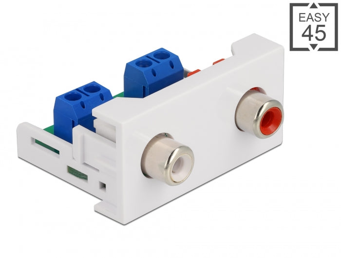 Delock Easy 45 Modul 2 x Cinch Buchse 22,5 x 45 mm