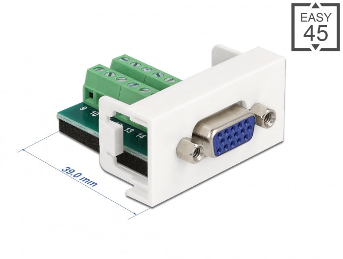 Delock Easy 45 Modul VGA Buchse zu Terminalblock 22,5 x 45 mm