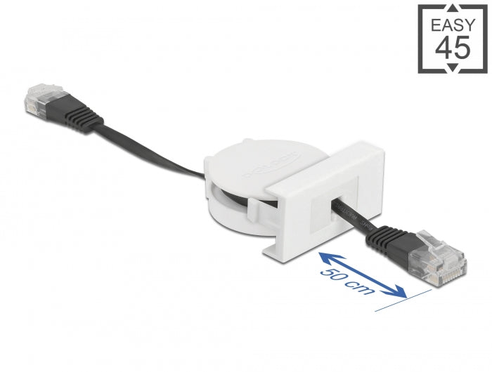 Delock Easy 45 Modul Netzwerk Aufrollkabel RJ45 Cat.5e schwarz