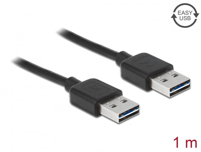 Delock Kabel EASY-USB 2.0 Typ-A Stecker > EASY-USB 2.0 Typ-A Stecker 1 m schwarz
