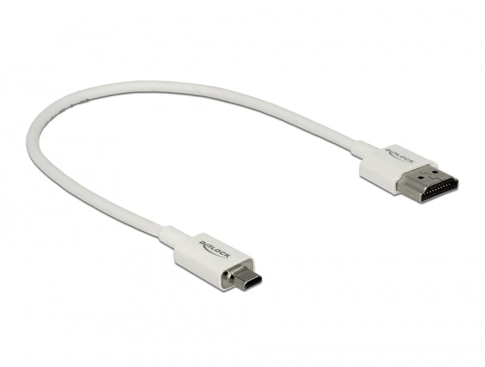 Delock Kabel High Speed HDMI mit Ethernet - HDMI-A Stecker > HDMI Micro-D Stecker 3D 4K 0,25 m Slim High Quality