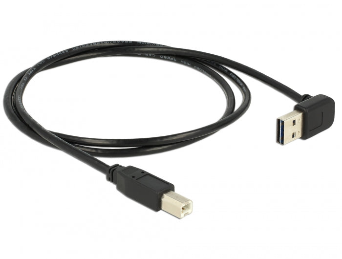 Delock Kabel EASY-USB 2.0 Typ-A Stecker gewinkelt oben / unten > USB 2.0 Typ-B Stecker 1 m