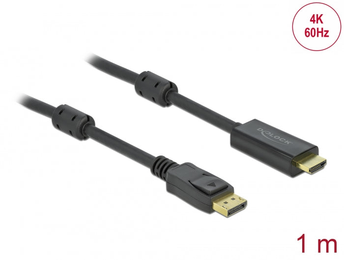 Delock Aktives DisplayPort 1.2 zu HDMI Kabel 4K 60 Hz 1 m