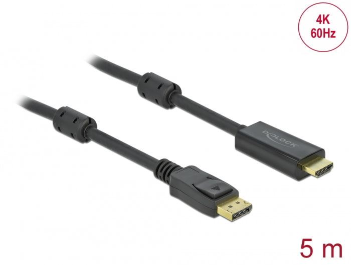 Delock Aktives DisplayPort 1.2 zu HDMI Kabel 4K 60 Hz 5 m