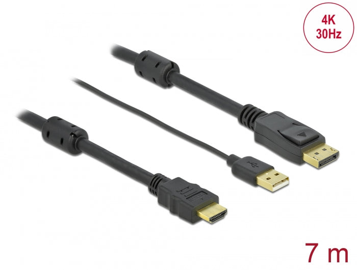 Delock HDMI zu DisplayPort Kabel 4K 30 Hz 7 m