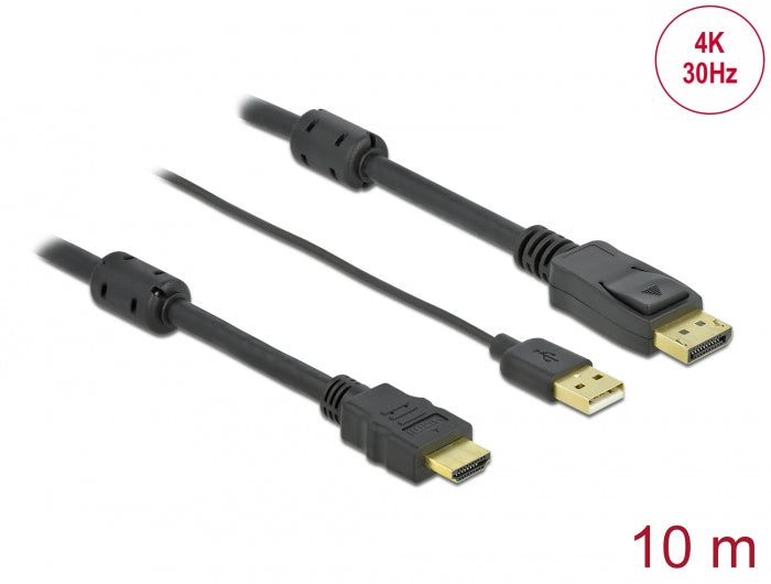 Delock HDMI zu DisplayPort Kabel 4K 30 Hz 10 m