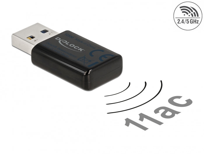 Delock USB Dualband WLAN ac/a/b/g/n Micro Stick 867 + 300 Mbps