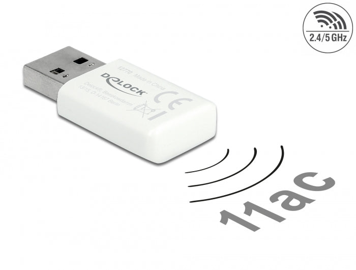 Delock USB Dualband WLAN ac/a/b/g/n Micro Stick 867 + 300 Mbps