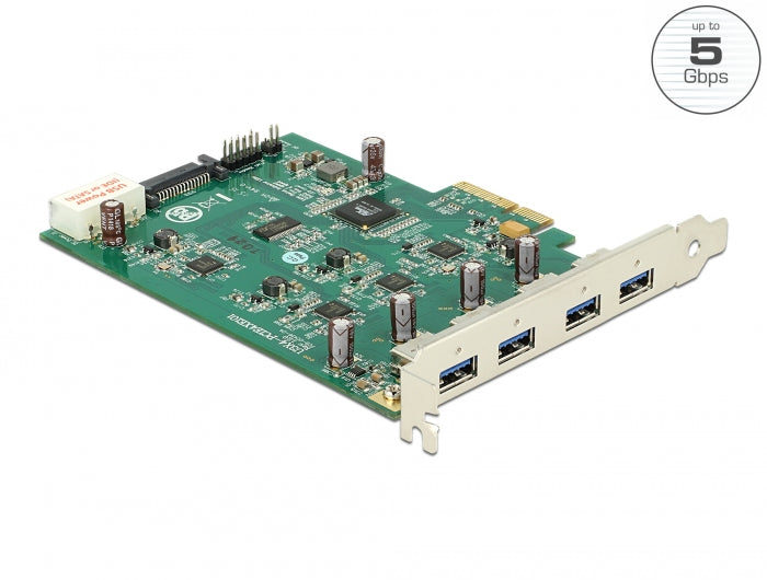 Delock PCI Express Karte x4 > 4 x extern USB 3.0-A (Quad Channel)