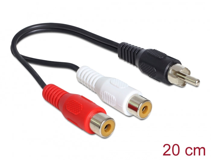 Delock Kabel Cinch 2 x Buchse > Cinch 1 x Stecker 0,2 m