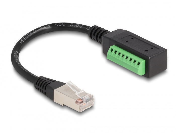 Delock RJ45 Kabel Cat.5e Stecker zu Terminalblock Adapter 21,5 cm