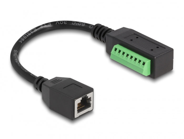 Delock RJ45 Kabel Cat.5e Buchse zu Terminalblock Adapter 21,5 cm