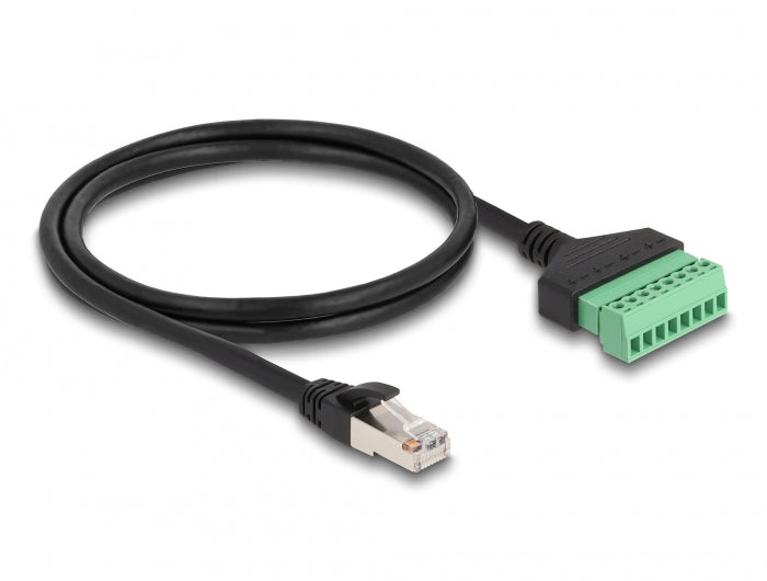 Delock RJ45 Kabel Cat.6 Stecker zu Terminalblock Adapter 1 m 2-teilig