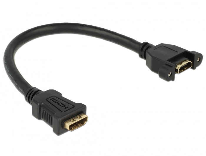 Delock Kabel HDMI-A Buchse > HDMI-A Buchse zum Einbau 4K 30 Hz 0,25 m