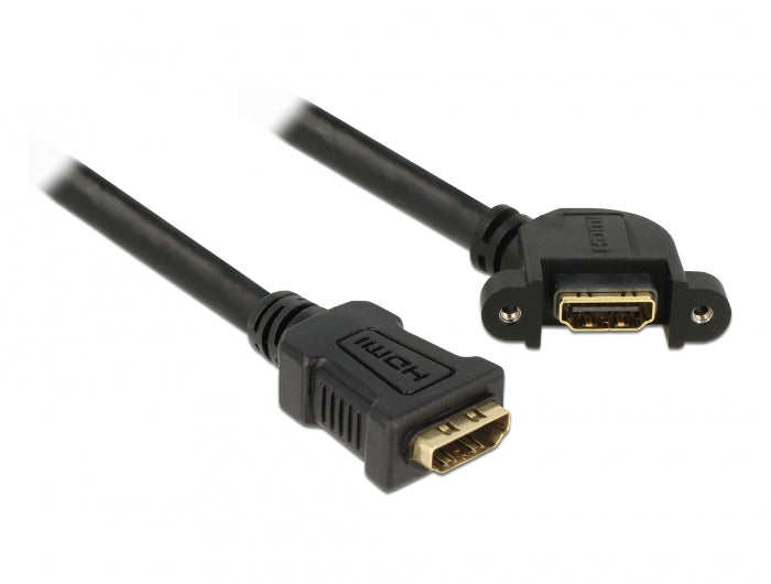 Delock Kabel HDMI A Buchse > HDMI A Buchse zum Einbau 110° gewinkelt 25 cm