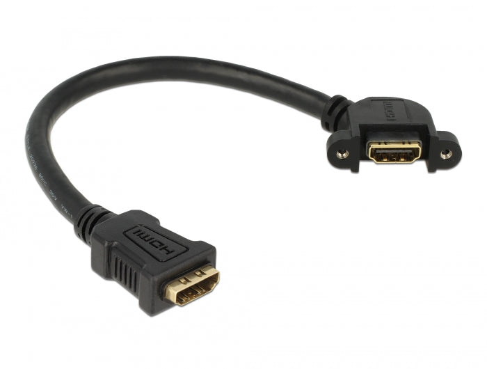 Delock Kabel HDMI A Buchse > HDMI A Buchse zum Einbau 110° gewinkelt 25 cm