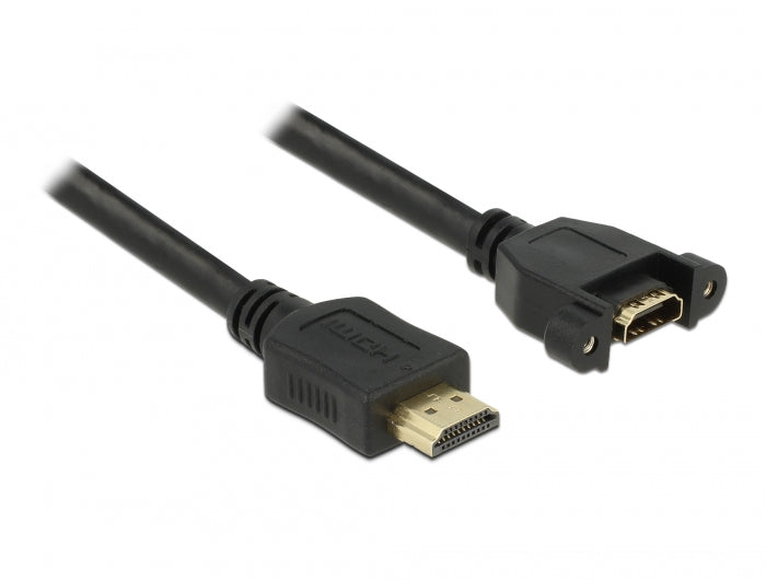 Delock Kabel HDMI-A Stecker > HDMI-A Buchse zum Einbau 4K 30 Hz 1 m