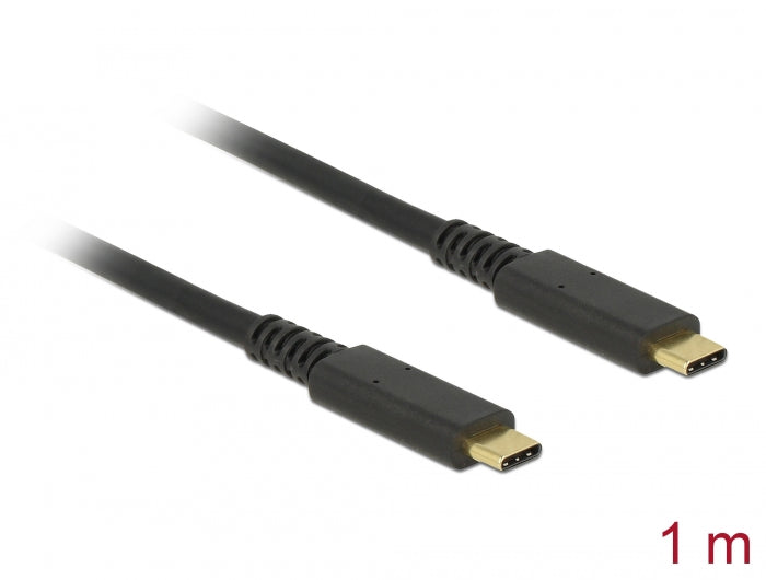 Delock USB 10 Gbps Kabel USB Type-C™ Stecker zu Stecker PD 3.0 60 W E-Marker 1 m koaxial
