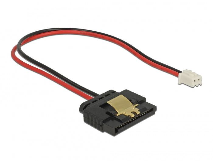 Delock Kabel Power 2 Pin Buchse > 1 x SATA 15 Pin Buchse (5 V) Metallclip 20 cm