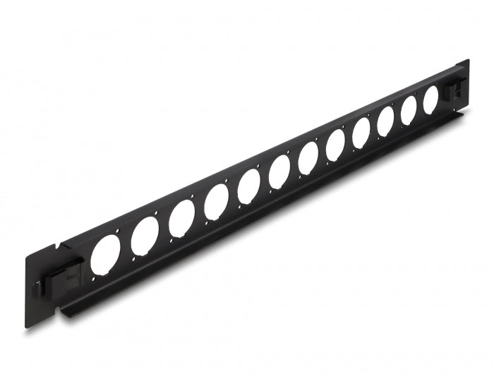 Delock 19″ D-Typ Patchpanel 12 Port werkzeugfrei schwarz