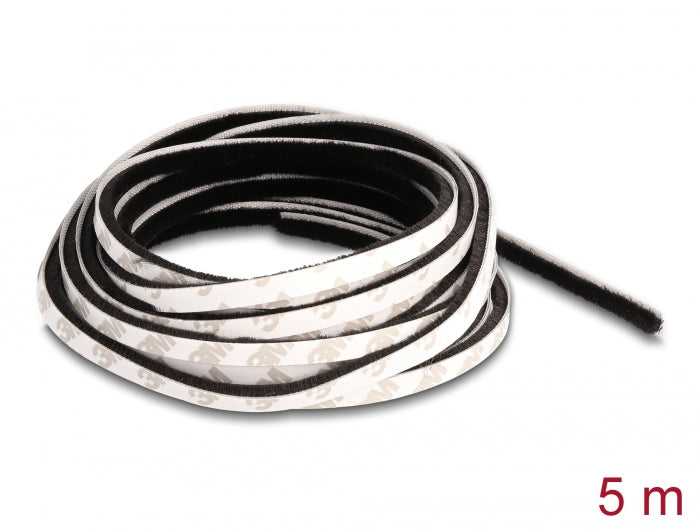 Delock Bürstenstreifen selbstklebend 5 mm - Länge 5 m schwarz