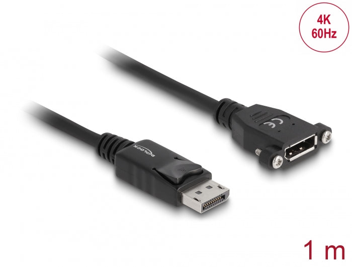 Delock Kabel DisplayPort 1.2 Stecker > DisplayPort Buchse zum Einbau 4K 60 Hz 1 m