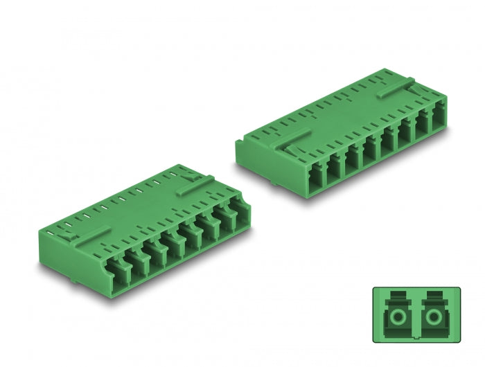 Delock LWL Kupplung HD LC Octuplex Buchse zu LC Octuplex Buchse grün