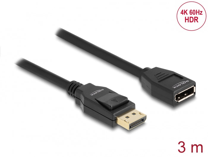 Delock DisplayPort 1.2 Verlängerungskabel 4K 60 Hz 3 m