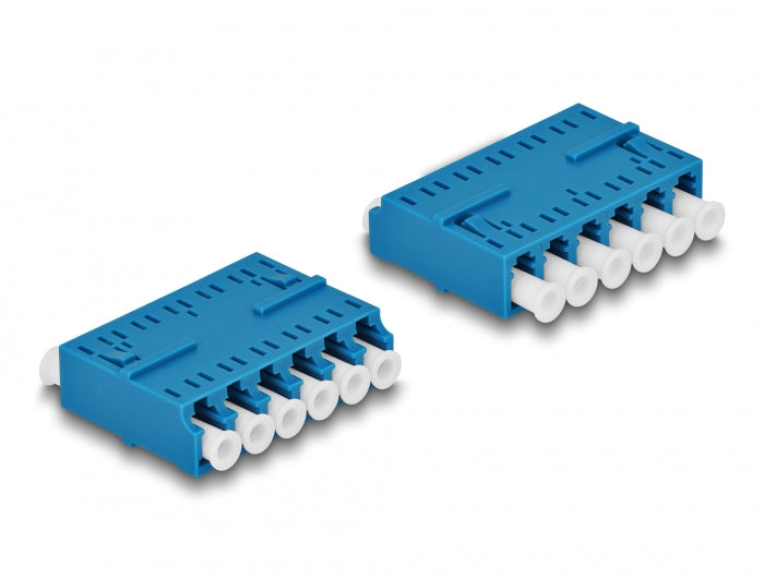 Delock LWL Kupplung HD LC Hexaplex Buchse zu LC Hexaplex Buchse blau