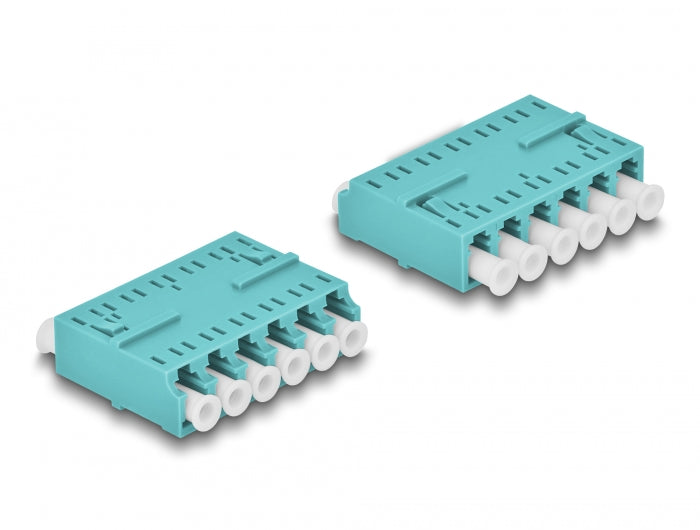 Delock LWL Kupplung HD LC Hexaplex Buchse zu LC Hexaplex Buchse aqua