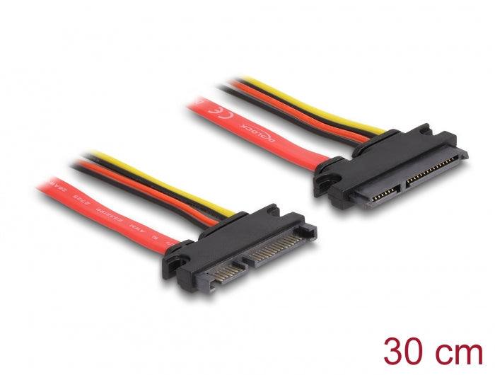 Delock Verlängerungskabel SATA 6 Gb/s 22 Pin Stecker > SATA 22 Pin Buchse (5 V + 12 V) 30 cm