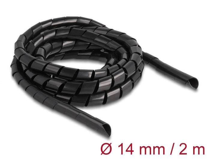 Delock Spiralschlauch flexibel 2 m x 14 mm schwarz