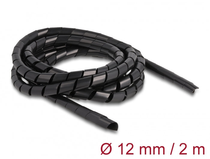 Delock Spiralschlauch flexibel 2 m x 12 mm schwarz