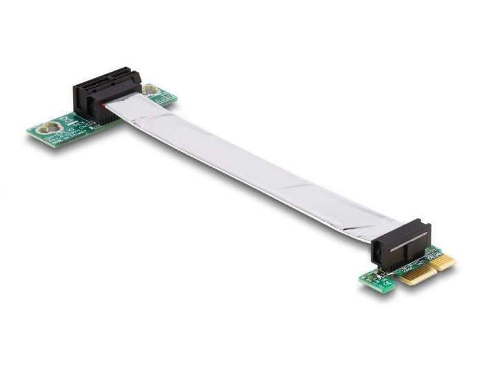Delock Riser Karte PCI Express x1 > x1 mit flexiblem Kabel 13 cm links gerichtet