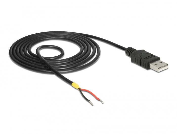 Delock Kabel USB 2.0 Typ-A Stecker > 2 x offene Kabelenden Strom 1,5 m Raspberry Pi