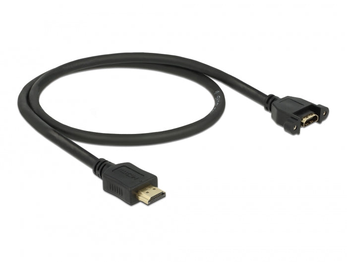 Delock Kabel HDMI-A Stecker > HDMI-A Buchse zum Einbau 4K 30 Hz 0,5 m