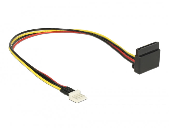 Delock Stromkabel SATA 15 Pin Buchse > 4 Pin Floppy Stecker Metall 30 cm