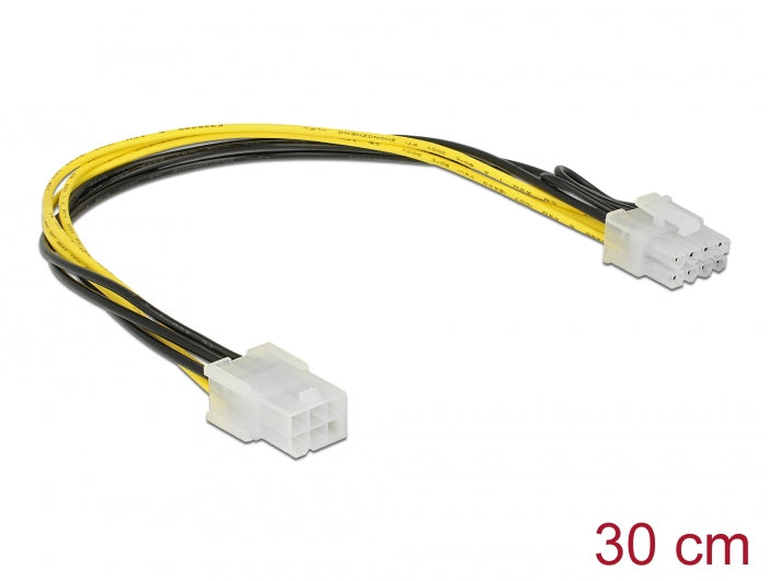 Delock PCI Express Stromkabel 6 Pin Buchse > 8 Pin Stecker 30 cm