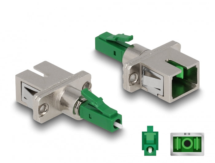 Delock LWL Hybrid Kupplung LC Simplex Stecker zu SC Simplex Buchse grün